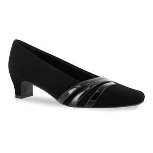 Easy Street Women Entice Classic Low Pump Heels Size US 10M Black Faux Suede